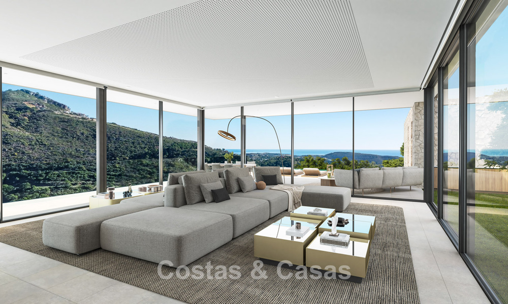 Villa de diseño vanguardista y de alta gama con vistas despejadas al mar en venta en las colinas de Marbella - Benahavís 781712