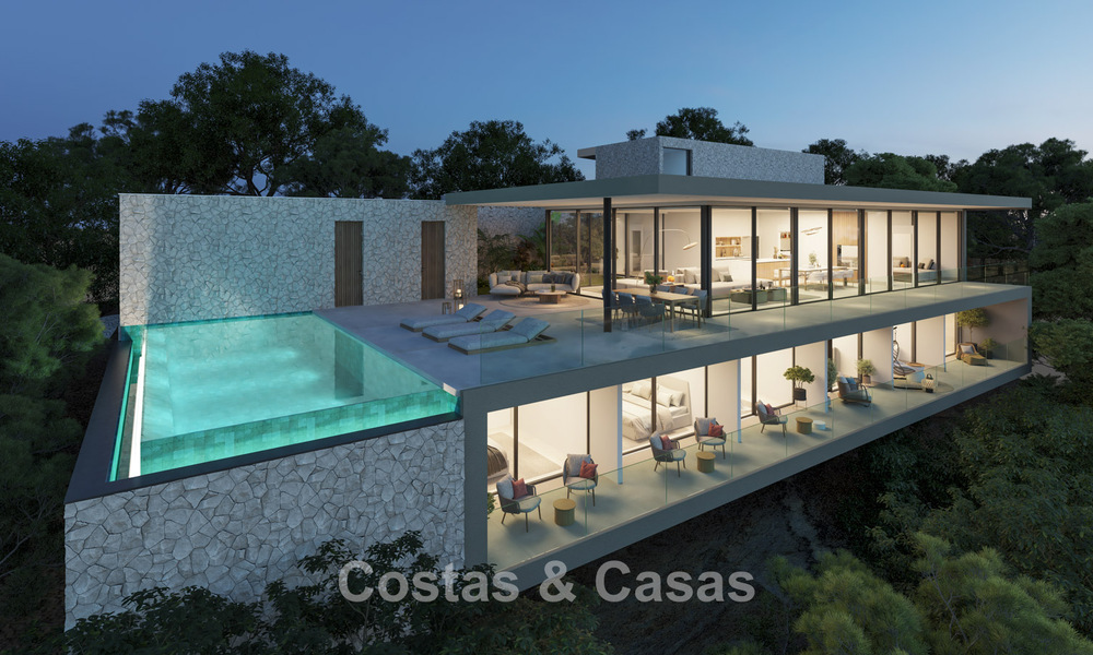 Villa de diseño vanguardista y de alta gama con vistas despejadas al mar en venta en las colinas de Marbella - Benahavís 781714