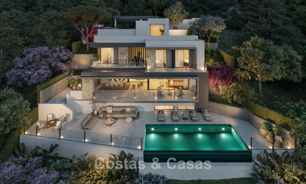 Moderna villa de obra nueva con vistas panorámicas al mar en venta, rodeada de vegetación al este del centro de Málaga 782576