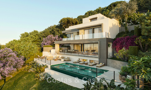 Moderna villa de obra nueva con vistas panorámicas al mar en venta, rodeada de vegetación al este del centro de Málaga 782577