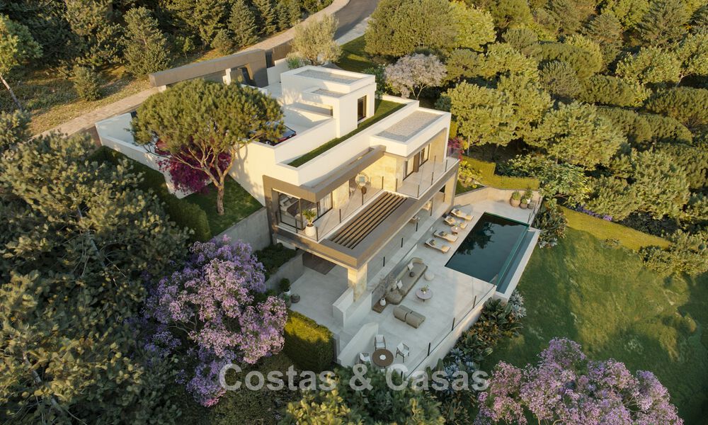 Moderna villa de obra nueva con vistas panorámicas al mar en venta, rodeada de vegetación al este del centro de Málaga 782578