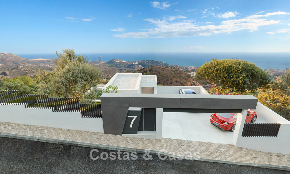 Moderna villa de obra nueva con vistas panorámicas al mar en venta, rodeada de vegetación al este del centro de Málaga 782580