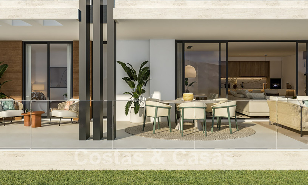 ¡Lanzamiento! Elegantes apartamentos de obra nueva en venta en el Valle del Golf de Nueva Andalucía, Marbella 782142