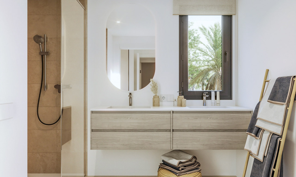 Nuevo proyecto de apartamentos contemporáneos de lujo en venta a un paso de la playa en Estepona Oeste 783272