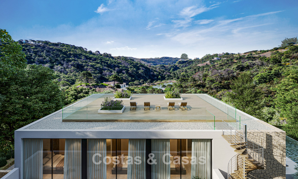 Villa de obra nueva sobre plano con arquitectura vanguardista en venta en las colinas de Marbella - Benahavís 783397