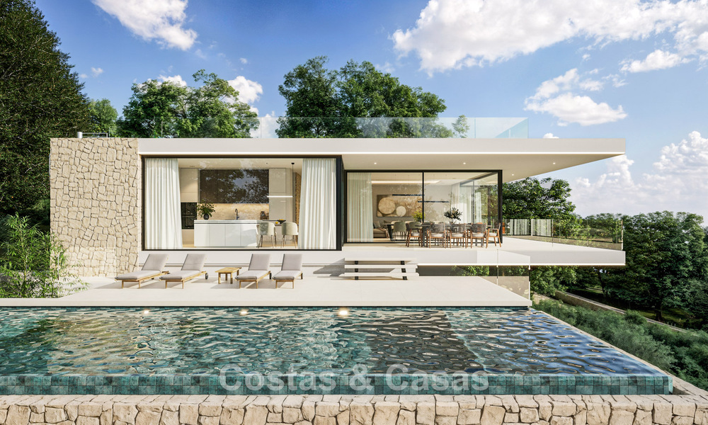 Villa de obra nueva sobre plano con arquitectura vanguardista en venta en las colinas de Marbella - Benahavís 783400