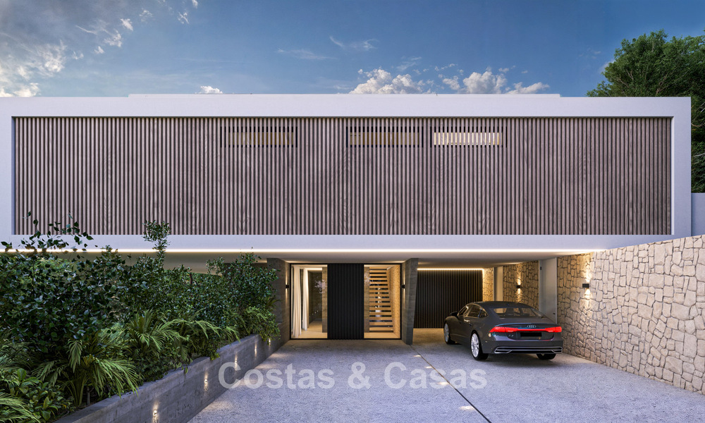 Villa de obra nueva sobre plano con arquitectura vanguardista en venta en las colinas de Marbella - Benahavís 783402