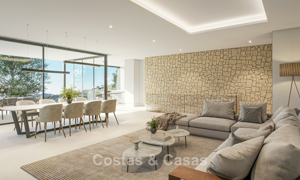 Villa de obra nueva sobre plano con arquitectura vanguardista en venta en las colinas de Marbella - Benahavís 783403