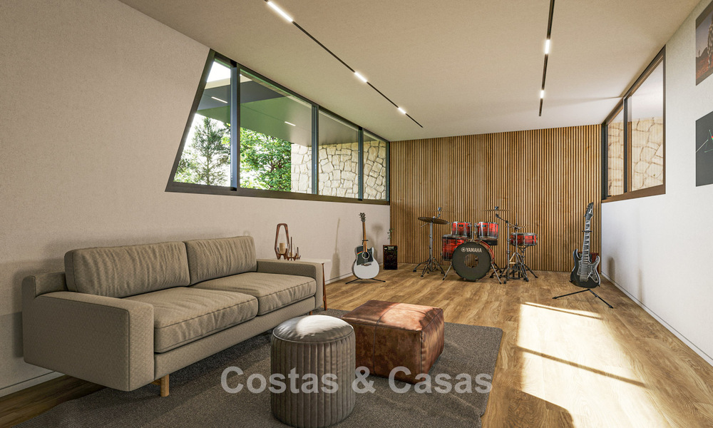 Villa de obra nueva sobre plano con arquitectura vanguardista en venta en las colinas de Marbella - Benahavís 783408
