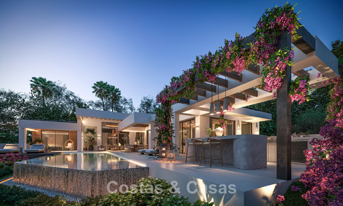 Villa modernista de lujo de una sola planta en venta en Nueva Andalucía, Marbella 784895