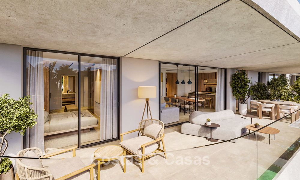 Innovadores apartamentos sobre plano en venta a un paso de los servicios y la playa en Estepona, Costa del Sol 784914