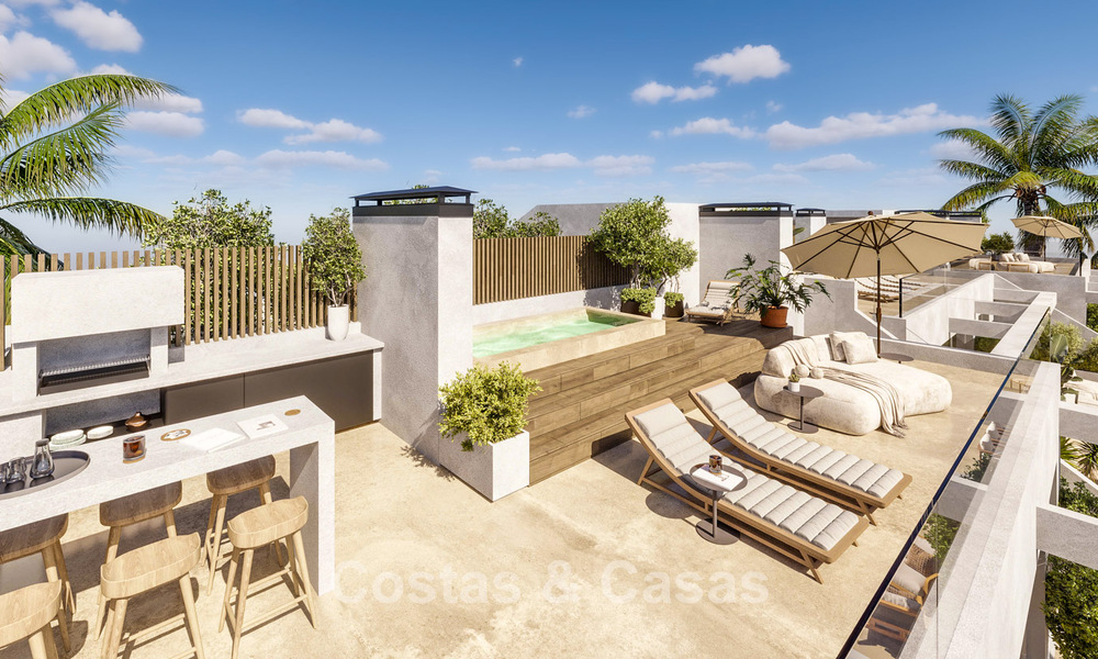 Innovadores apartamentos sobre plano en venta a un paso de los servicios y la playa en Estepona, Costa del Sol 784919
