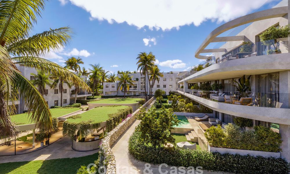 Innovadores apartamentos sobre plano en venta a un paso de los servicios y la playa en Estepona, Costa del Sol 784924