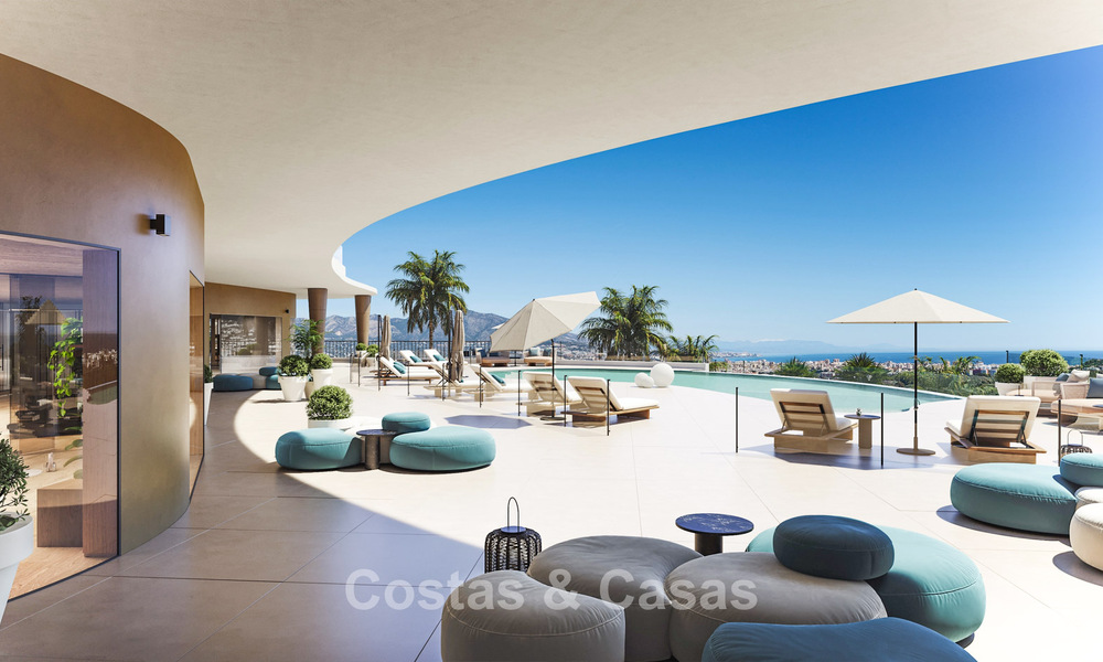 ¡Lanzamiento! Apartamentos con vistas panorámicas al mar en venta, en primera línea de golf en Mijas Costa, Costa del Sol 784985