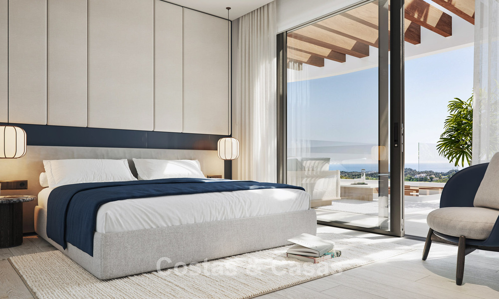 ¡Lanzamiento! Apartamentos con vistas panorámicas al mar en venta, en primera línea de golf en Mijas Costa, Costa del Sol 784987