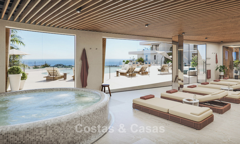 ¡Lanzamiento! Apartamentos con vistas panorámicas al mar en venta, en primera línea de golf en Mijas Costa, Costa del Sol 784990