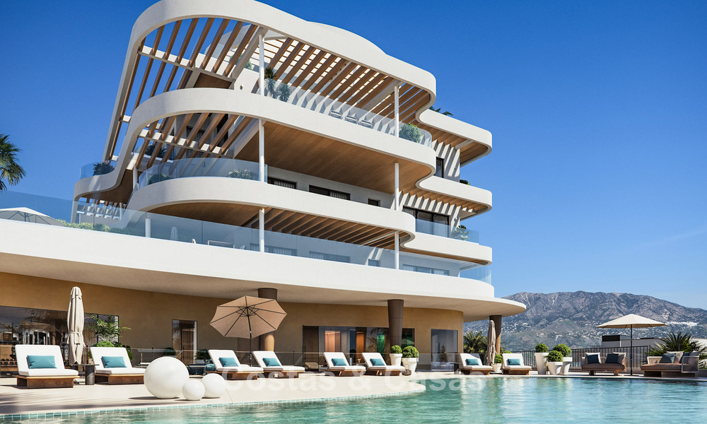 ¡Lanzamiento! Apartamentos con vistas panorámicas al mar en venta, en primera línea de golf en Mijas Costa, Costa del Sol 784998