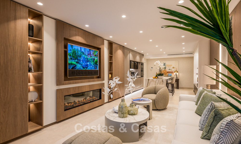 Apartamento con vistas al mar en venta en primera línea de playa en la Nueva Milla de Oro, entre Marbella y Estepona 785244