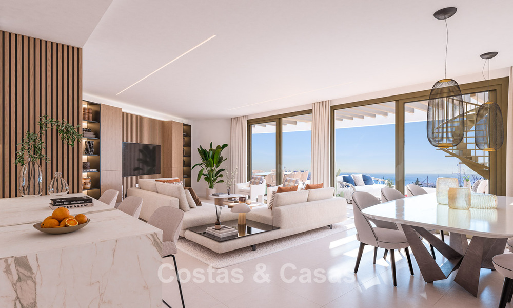 ¡Lanzamiento! Innovadores apartamentos sobre plano con vistas panorámicas al mar en venta cerca del centro de Estepona 785258