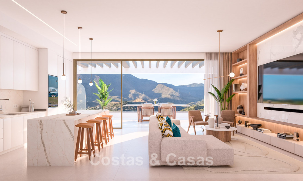 ¡Lanzamiento! Innovadores apartamentos sobre plano con vistas panorámicas al mar en venta cerca del centro de Estepona 785262