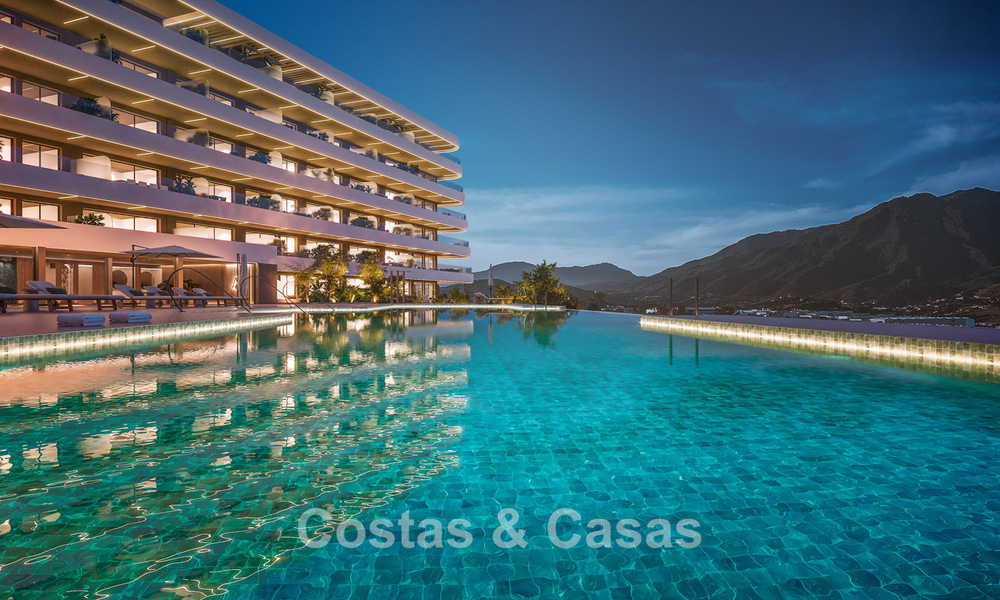 ¡Lanzamiento! Innovadores apartamentos sobre plano con vistas panorámicas al mar en venta cerca del centro de Estepona 785266