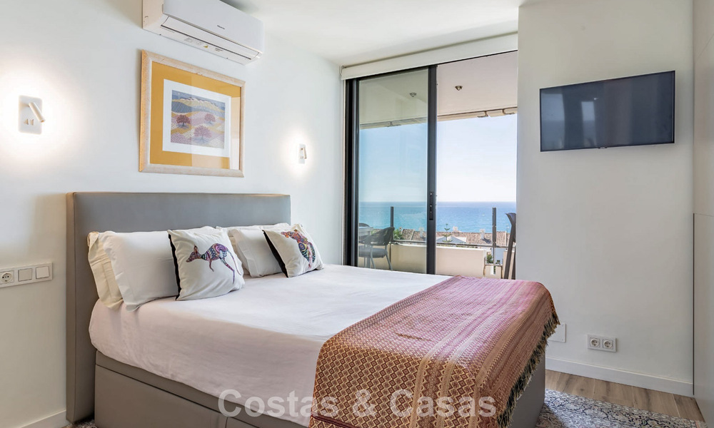 Apartamento contemporáneo reformado de 3 dormitorios con vistas abiertas al mar en venta en la zona este del centro de Marbella 785512