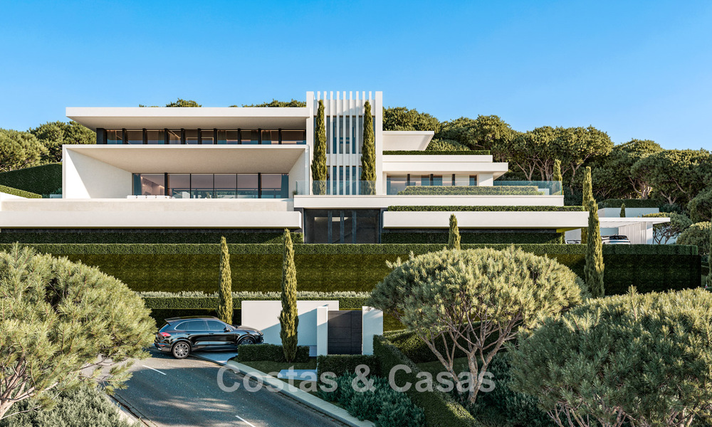Villas de lujo de alta gama con vistas panorámicas al mar en una urbanización segura en Benahavís, Marbella 785786