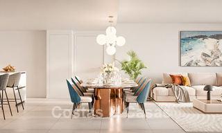 ¡Lanzamiento! Apartamentos innovadores sobre plano en venta con vistas al mar en las colinas de Marbella Este 787032 