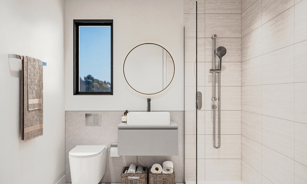 ¡Lanzamiento! Apartamentos innovadores sobre plano en venta con vistas al mar en las colinas de Marbella Este 787035