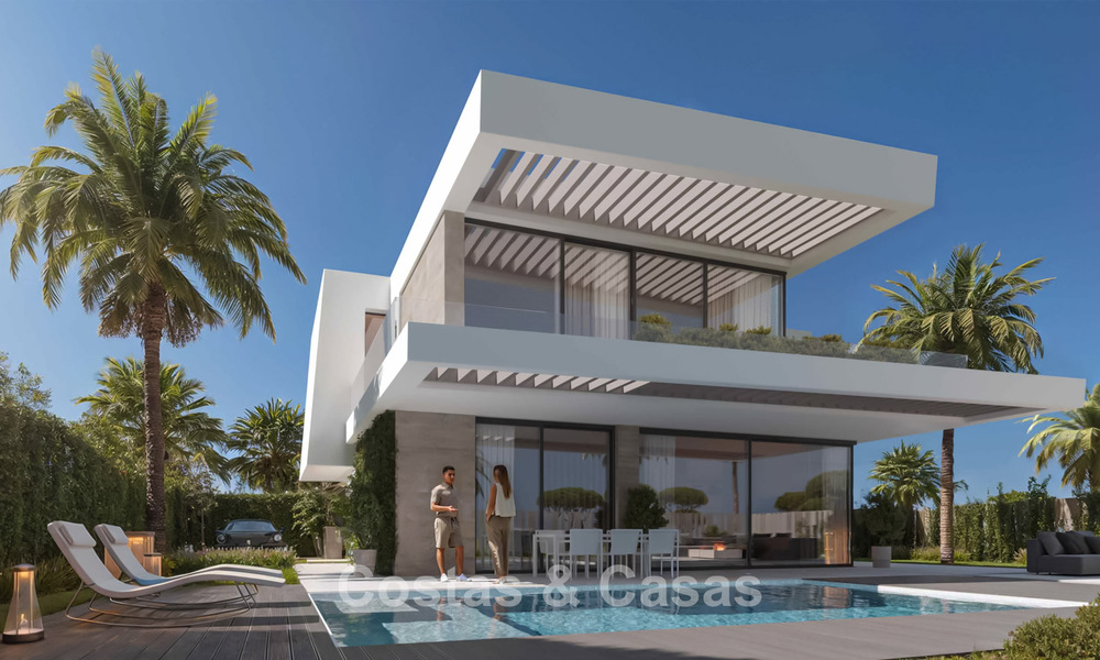 Exclusivas villas de diseño sobre plano con arquitectura vanguardista en venta a 200 m de la playa en Mijas Costa 787486
