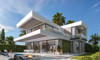 Exclusivas villas de diseño sobre plano con arquitectura vanguardista en venta a 200 m de la playa en Mijas Costa 787487 