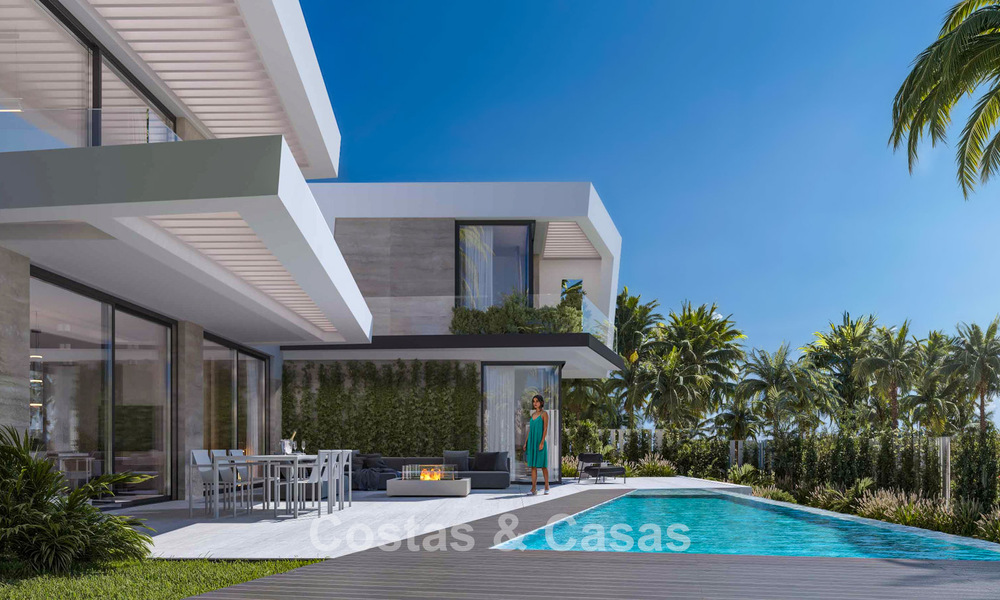 Exclusivas villas de diseño sobre plano con arquitectura vanguardista en venta a 200 m de la playa en Mijas Costa 787488