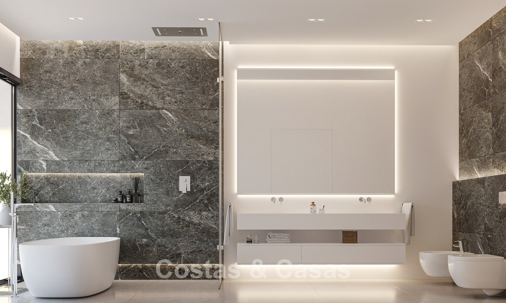 Exclusivas villas de diseño sobre plano con arquitectura vanguardista en venta a 200 m de la playa en Mijas Costa 787503