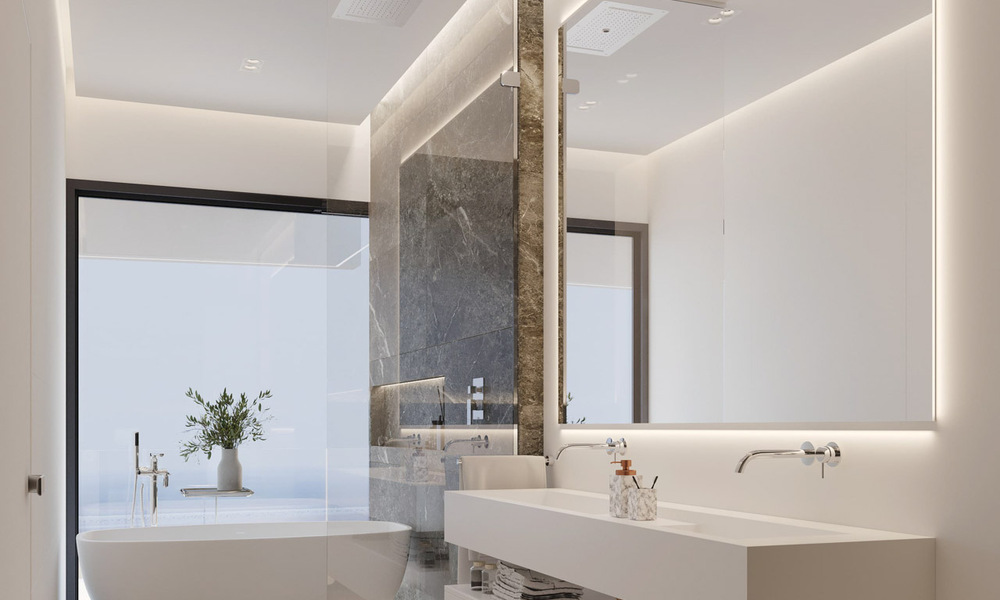 Exclusivas villas de diseño sobre plano con arquitectura vanguardista en venta a 200 m de la playa en Mijas Costa 787508