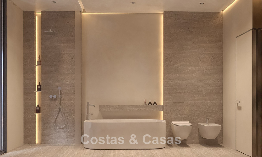 Exclusivas villas de diseño sobre plano con arquitectura vanguardista en venta a 200 m de la playa en Mijas Costa 787518