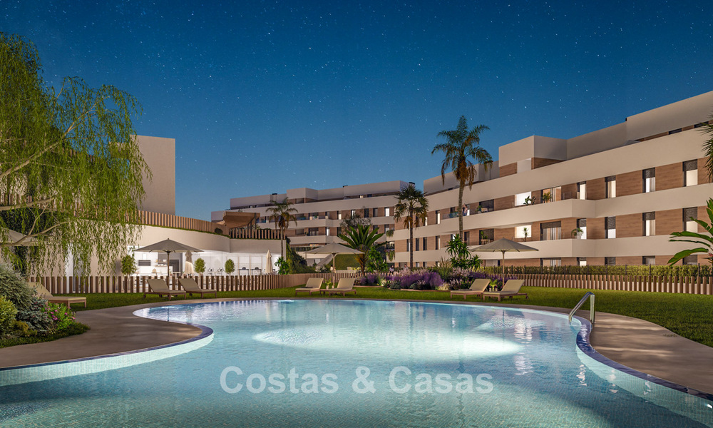 Lanzamiento. Apartamentos de obra nueva de estilo contemporáneo en venta, rodeados de campos de golf en Mijas, Costa del Sol 787800