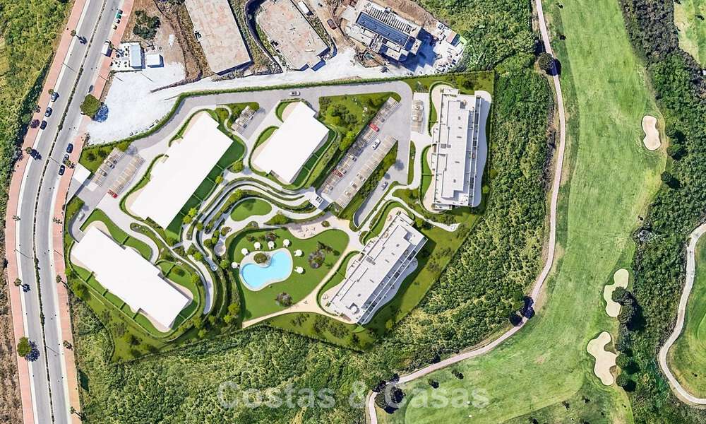 Lanzamiento. Apartamentos de obra nueva de estilo contemporáneo en venta, rodeados de campos de golf en Mijas, Costa del Sol 787801