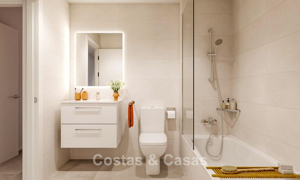 Lanzamiento. Apartamentos de obra nueva de estilo contemporáneo en venta, rodeados de campos de golf en Mijas, Costa del Sol 787802