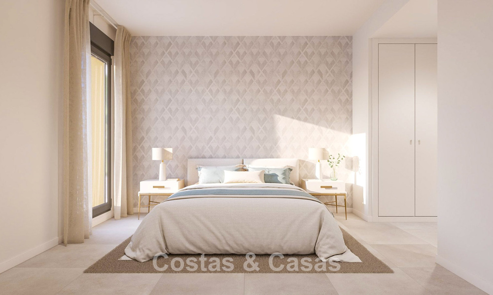 Lanzamiento. Apartamentos de obra nueva de estilo contemporáneo en venta, rodeados de campos de golf en Mijas, Costa del Sol 787807
