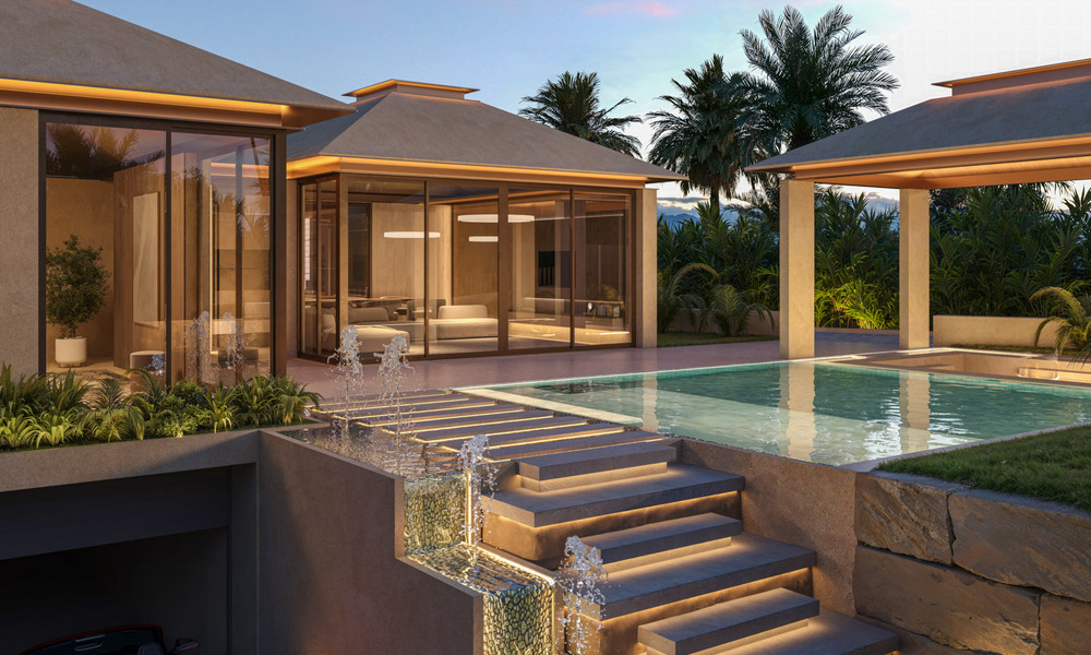 Sofisticada villa de una sola planta, de nueva construcción, en venta en una popular zona de golf de Nueva Andalucía, Marbella 788690