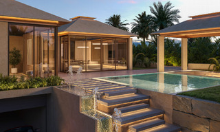 Sofisticada villa de una sola planta, de nueva construcción, en venta en una popular zona de golf de Nueva Andalucía, Marbella 788690 