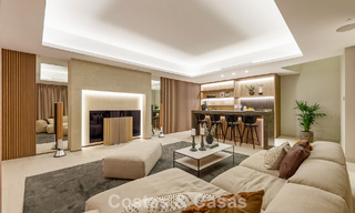 Casa con vistas panorámicas al mar en venta en un prestigioso complejo residencial cerrado en Nueva Andalucía, Marbella 788597 