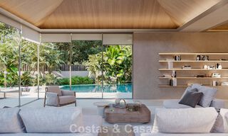 Elegante villa de una sola planta, de nueva construcción, en venta en una zona privilegiada de golf de Nueva Andalucía, Marbella 789189 