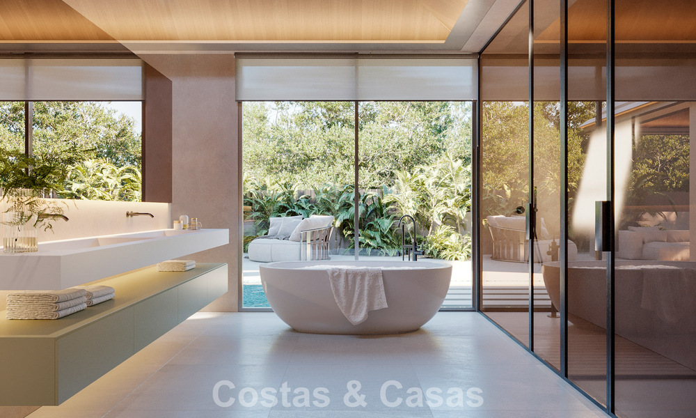 Elegante villa de una sola planta, de nueva construcción, en venta en una zona privilegiada de golf de Nueva Andalucía, Marbella 789190