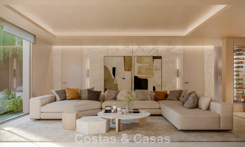 Elegante villa de una sola planta, de nueva construcción, en venta en una zona privilegiada de golf de Nueva Andalucía, Marbella 789194