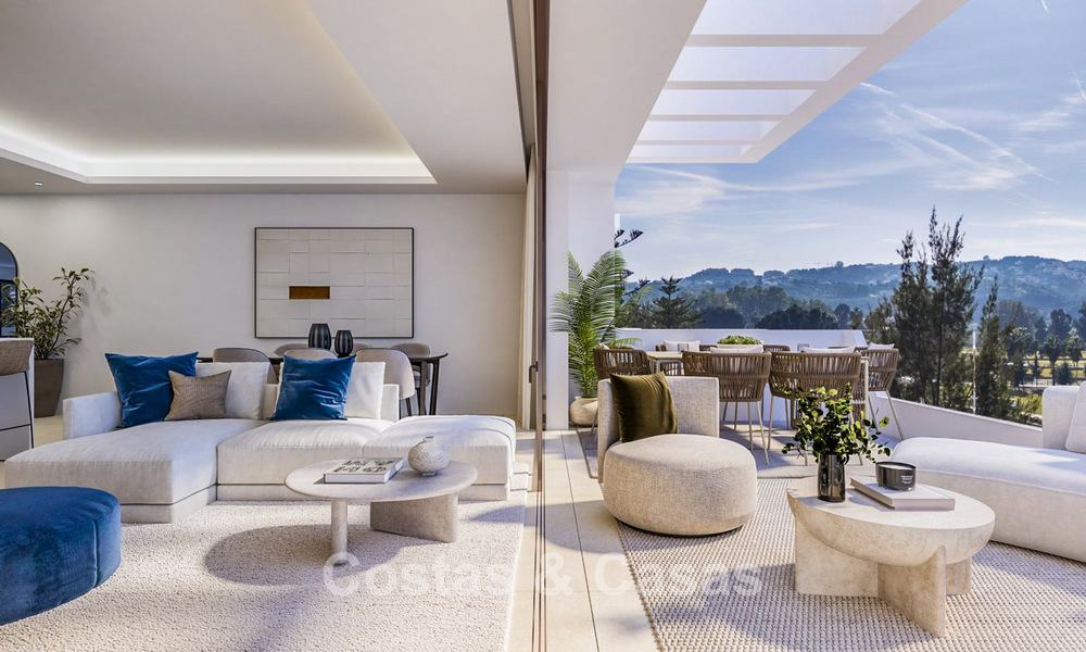 Apartamentos contemporáneos de obra nueva en venta junto al campo de golf en Mijas, Costa del Sol 791148