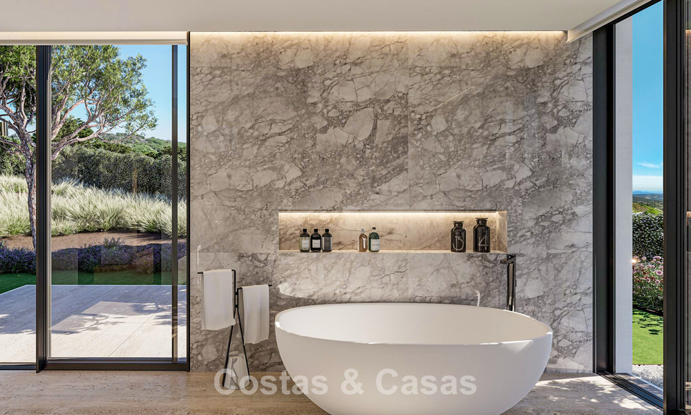 Obra maestra arquitectónica con vistas al mar espectaculares en venta en una comunidad privada y cerrada en Sotogrande, Costa del Sol 790748