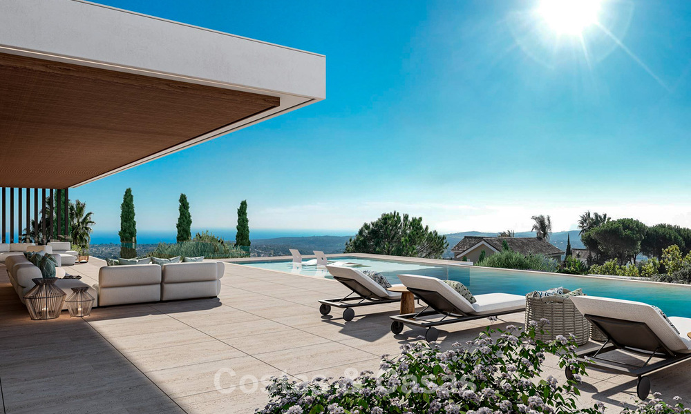 Obra maestra arquitectónica con vistas al mar espectaculares en venta en una comunidad privada y cerrada en Sotogrande, Costa del Sol 790751