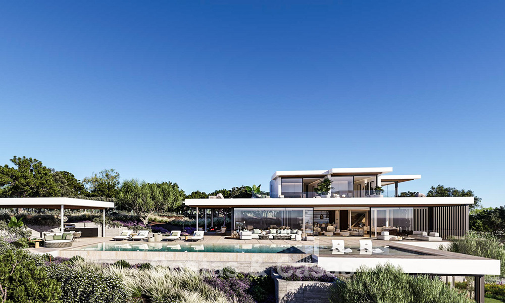 Obra maestra arquitectónica con vistas al mar espectaculares en venta en una comunidad privada y cerrada en Sotogrande, Costa del Sol 790752