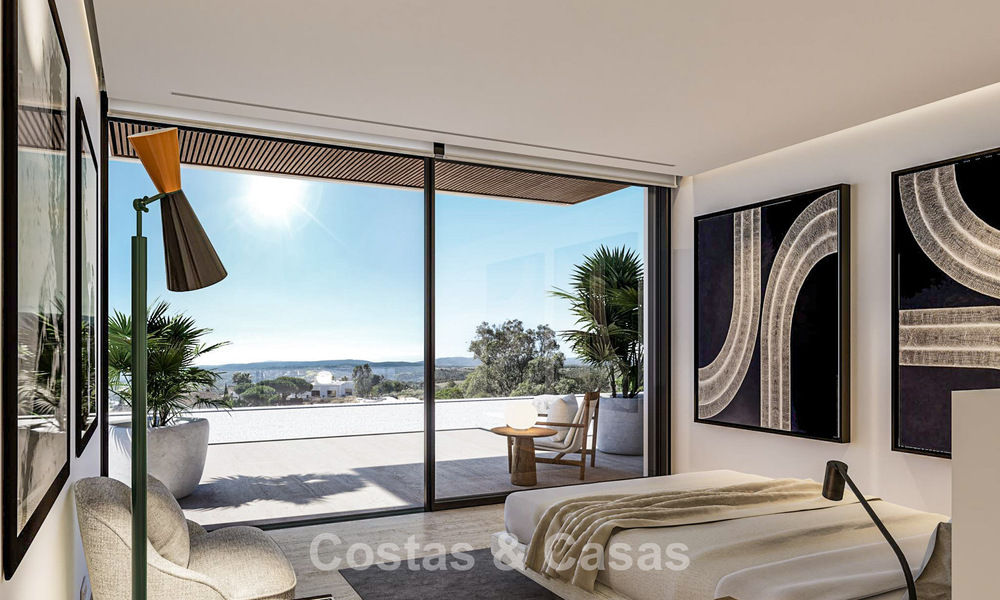 Obra maestra arquitectónica con vistas al mar espectaculares en venta en una comunidad privada y cerrada en Sotogrande, Costa del Sol 790760